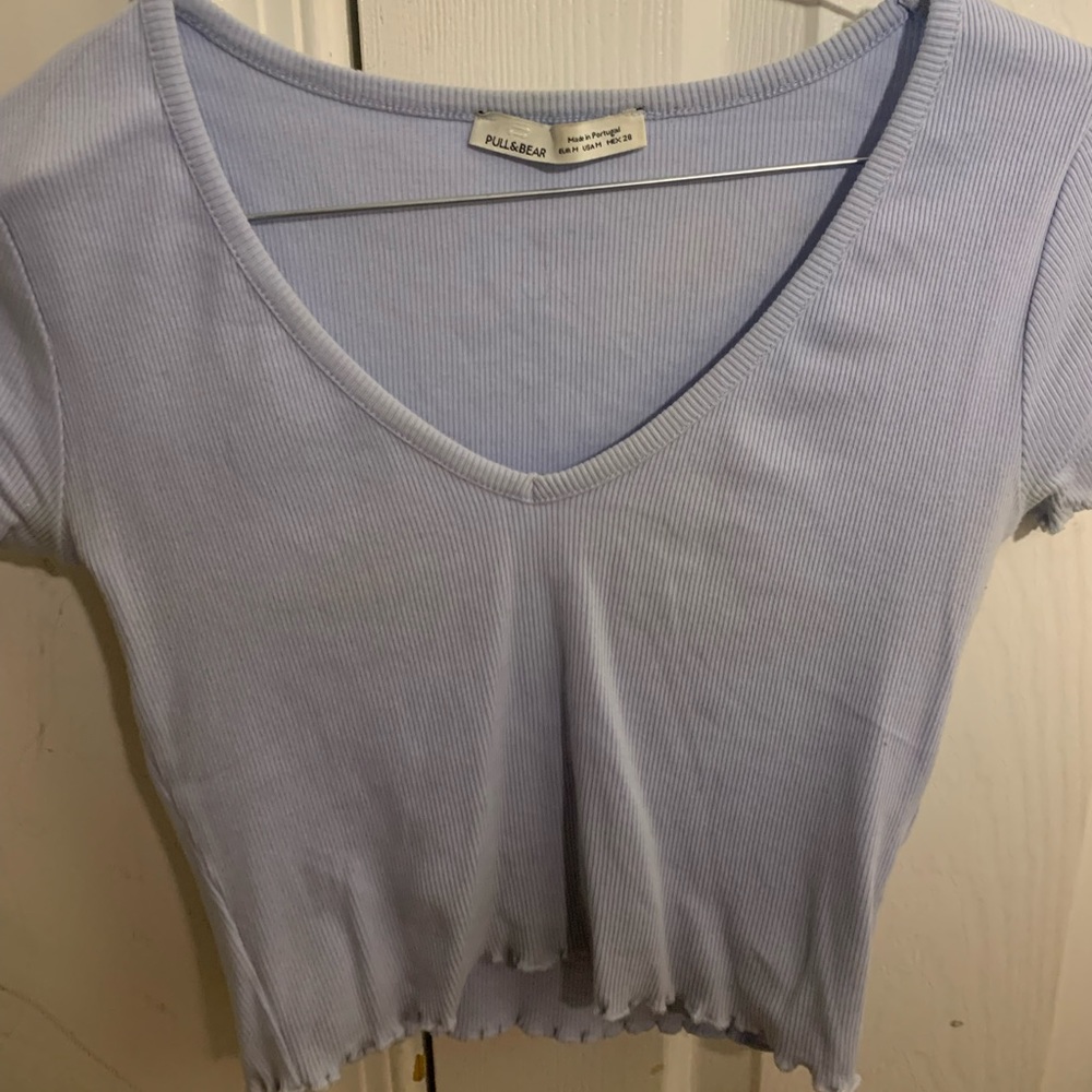 Pull&bear blue crop top